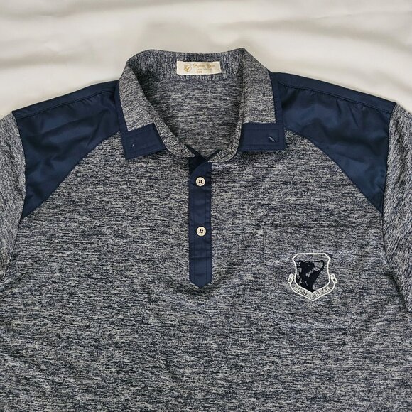 Master Bear Men's Heathered Gray/Navy Blue Golf Wear Polo Shirt Size Large - Picture 6 of 11